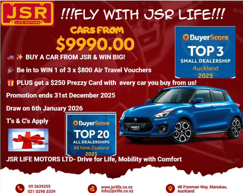 BUY CAR FROM JSR & WIN CASH AND AIR TRAVEL VOUCHER.